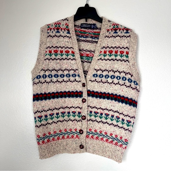 Lands' End Jackets & Blazers - Lands End Wool Sweater Vest Women’s Medium Vintage 10-12 Sleeveless
